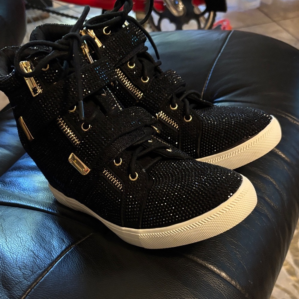 INC International Concepts Black and Gold Athletic Shoes